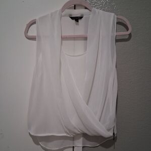 Banana Republic White Side Zipper Blouse